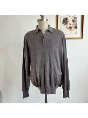 Davide Cenci by Avon Celli Cashmere Pop Over Polo Sweater